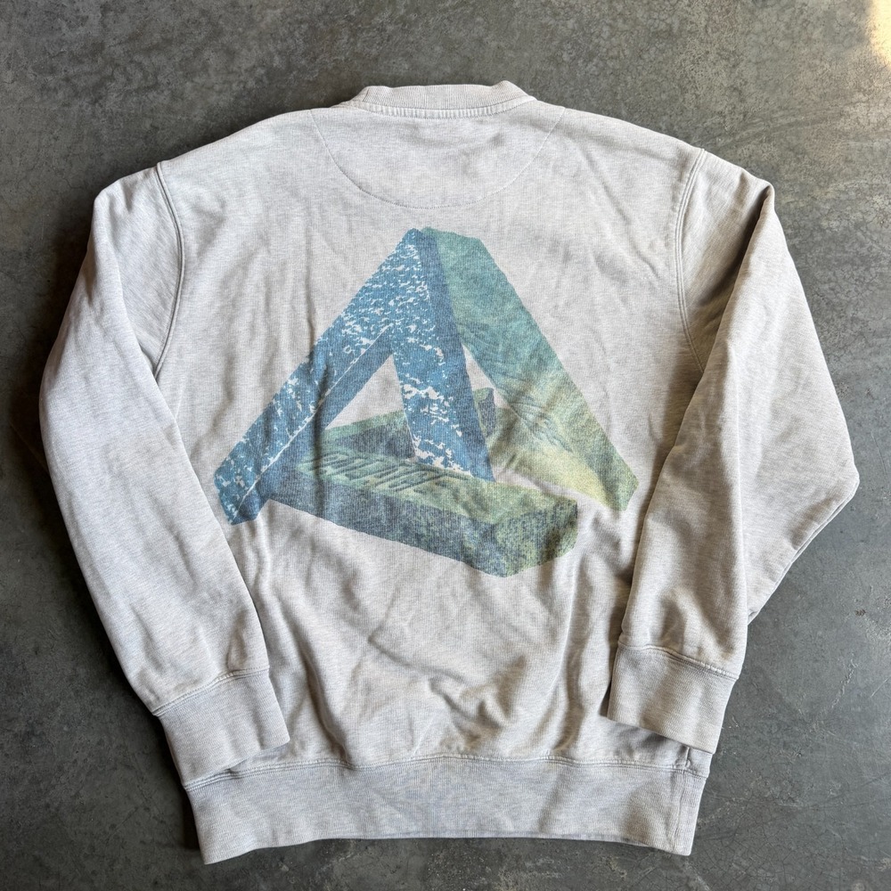 Palace Skateboards Stones Crew Sweatshirt Heather Gray Heavyweight Mens Medium